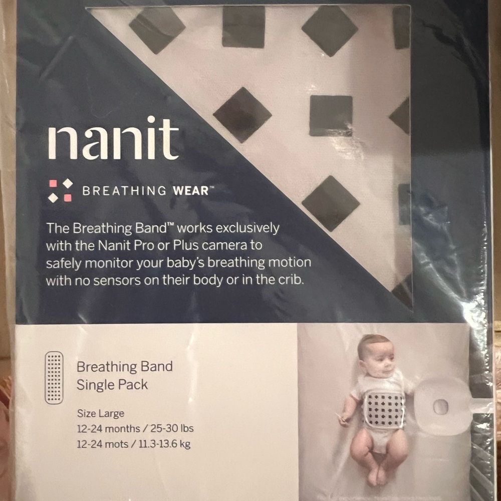 Nanit Breathing Band for Babies - Black and White